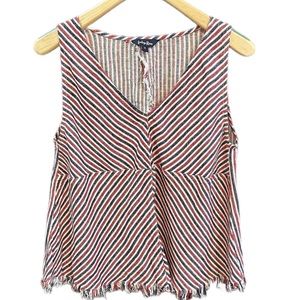 Indigo Rein Sleeveless Linen Blend Top Size S Boho Summer 4th of July